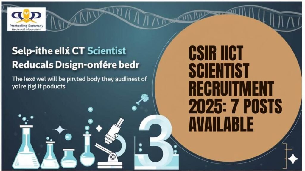 CSIR IICT Scientist Recruitment 2025